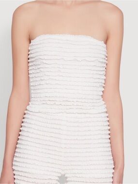 Haute Monde White Lace Textured Tube Top Medium